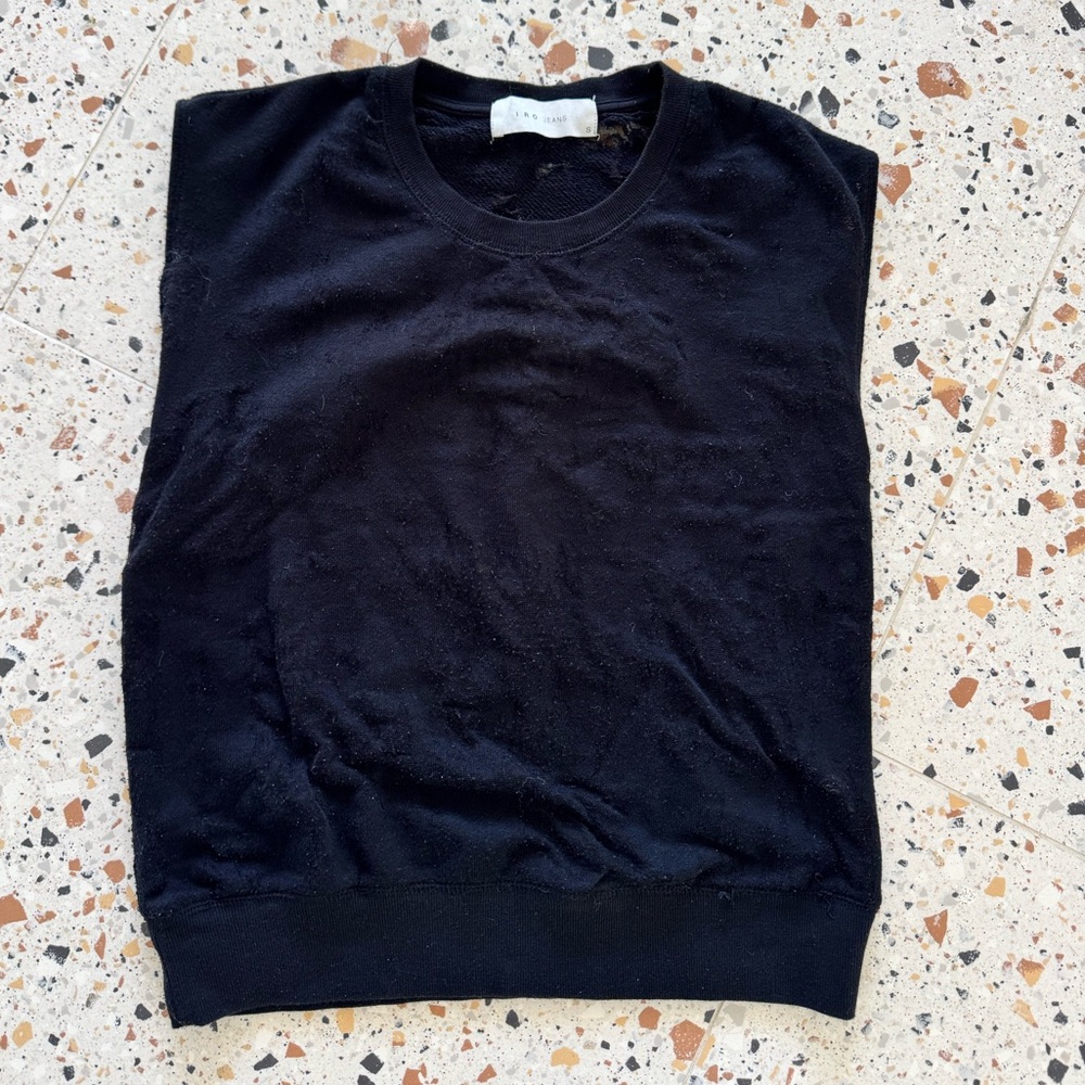 Black Sleeveless textured Sweatshirt